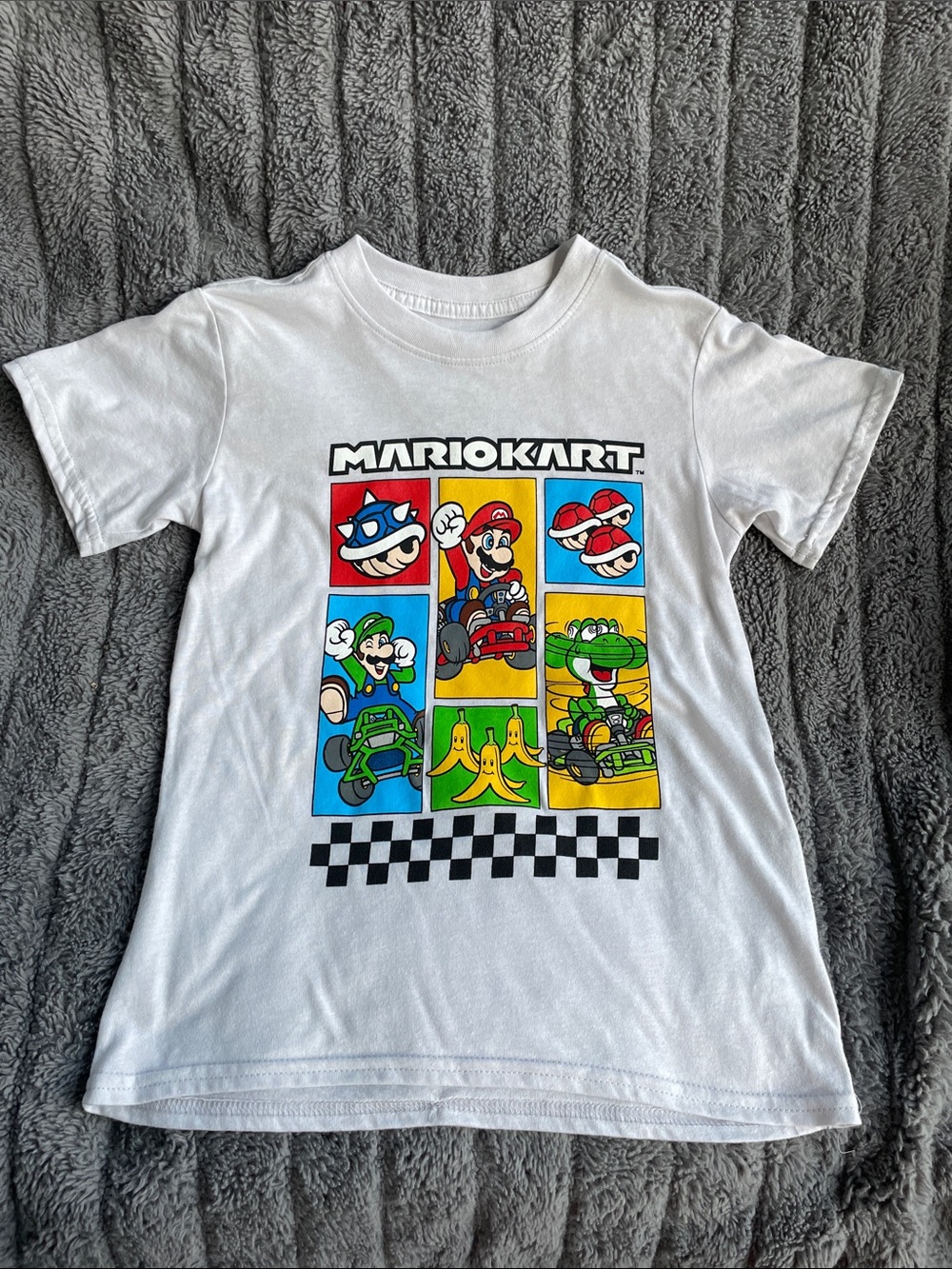 Nintendo Mario Kart Boys White Graphic Tee